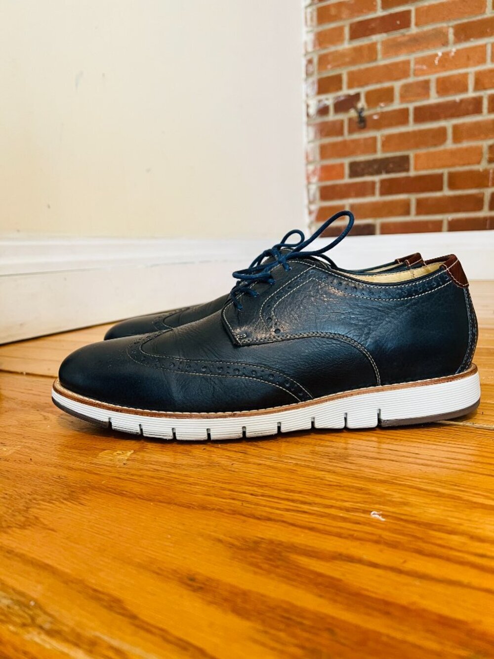 Johnston & Murphy Martell Wingtip Oxfords Mens 10.5 M Soft Sheepskin Leather - Picture 5 of 16